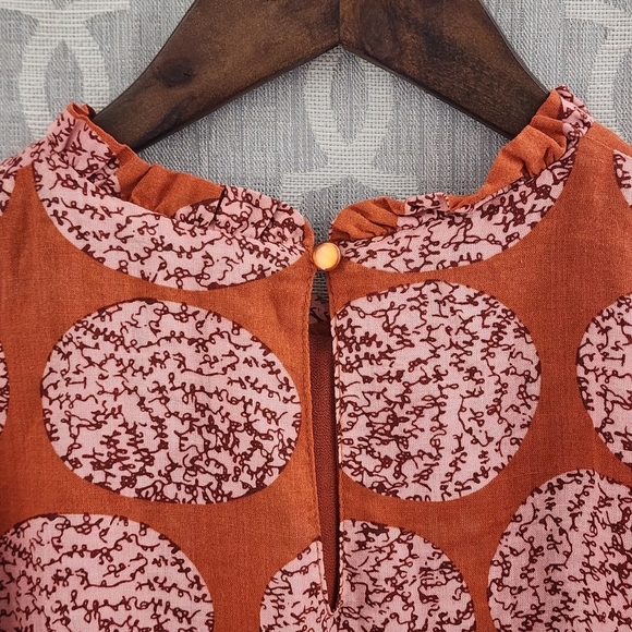 Anthropologie THML Women's M Tunic Dress Ruffle Sleeveless Pattern Crew neck - Picture 5 of 9